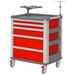CARRELLO MULTIFUNZIONE MEDI KART - 5 cassetti - portata 200kg - 81x62xh.98cm - rosso